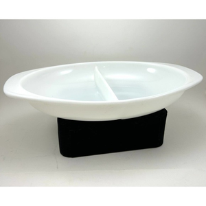 Vintage Pyrex Divided Casserole Dish #1063‎ 1.5 Quart White Milk Glass Serving